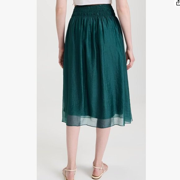 Vince smock waist gathered skirt (large, dark blue waltz) - has flaws - Picture 2 of 16